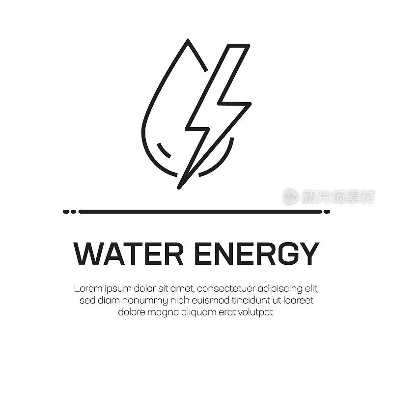 Water Energy Vector Line Icon - Simple Thin Line Icon, Premium Quality Design Element